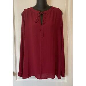 NWT LOFT Ann Taylor XL Leafed Tie Neck Cold Shoulder Blouse